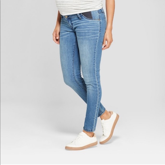 High rise maternity jeggings with side panels - Picture 1 of 7